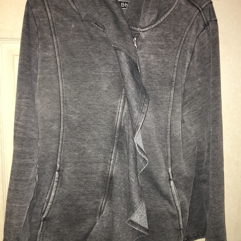 Zip Up Drape Front Jacket